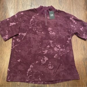 NWT Under Armour Journey Terry 1/4 Zip Men’s Large‎ Purple Maroon Tie Dye $85